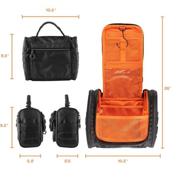 Tactical Toiletry Bag Travel Dopp Kit Men Women Organizer Shaving Grooming - Picture 2 of 7